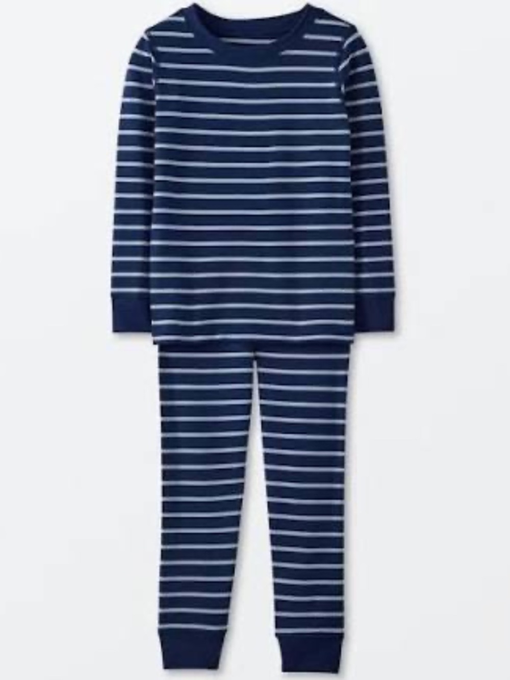 Boys navy blue striped pajamas by Hanna Anderson size 6-7